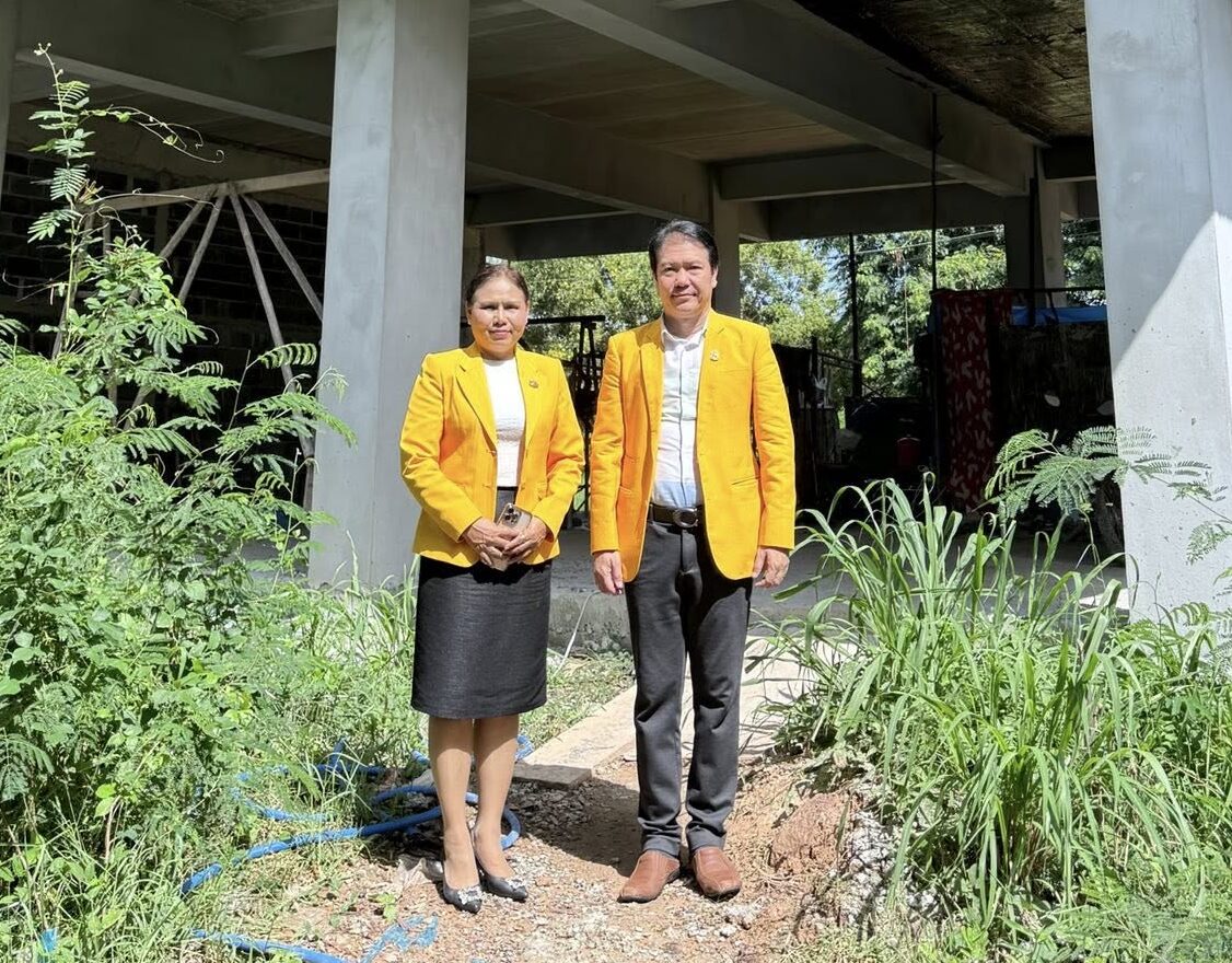 สพม.อุบลราชธานี อำนาจเจริญ ตรวจเยี่ยมการก่อสร้างอาคารเรียน โรงเรียนม่วงสามสิบอัมพวันวิทยา